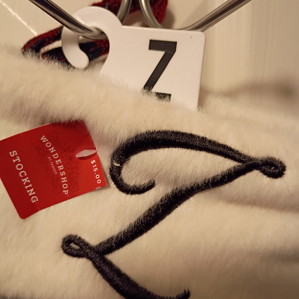 Wondershop Red and Black Plaid Stocking with Monogram Z - Picture 4 of 6